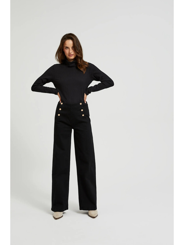 Moodo Černý dámský top s dlouhým rukávem