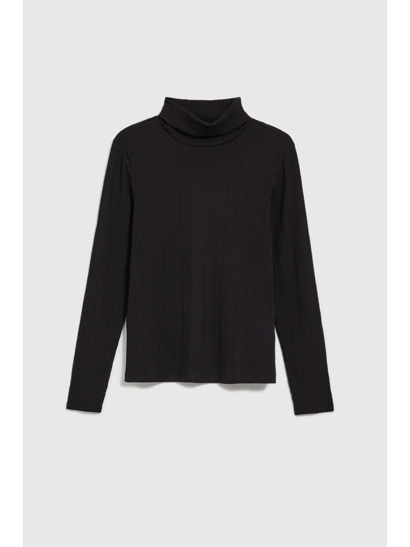 Moodo Černý dámský top s dlouhým rukávem