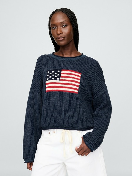 GAP Oversize crop svetr Americana GAP