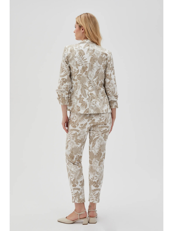 Moodo Bílé dámské květované kalhoty Moodo