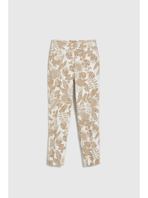Moodo Bílé dámské květované kalhoty Moodo