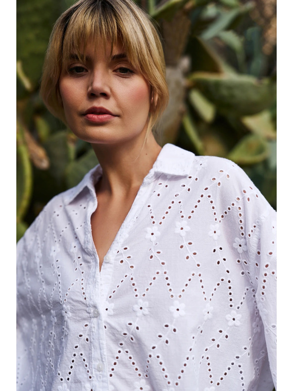 Moodo Bílá dámská madeira košile Moodo