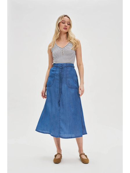 Moodo Modrá dámská denim sukně Moodo