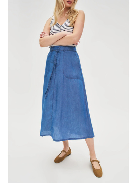 Moodo Modrá dámská denim sukně Moodo
