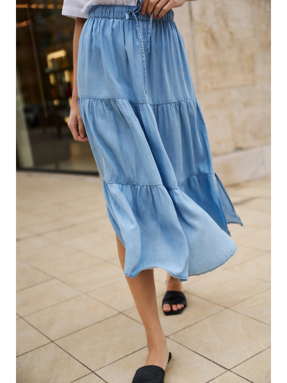 Moodo Světle modrá dámská sukně Moodo