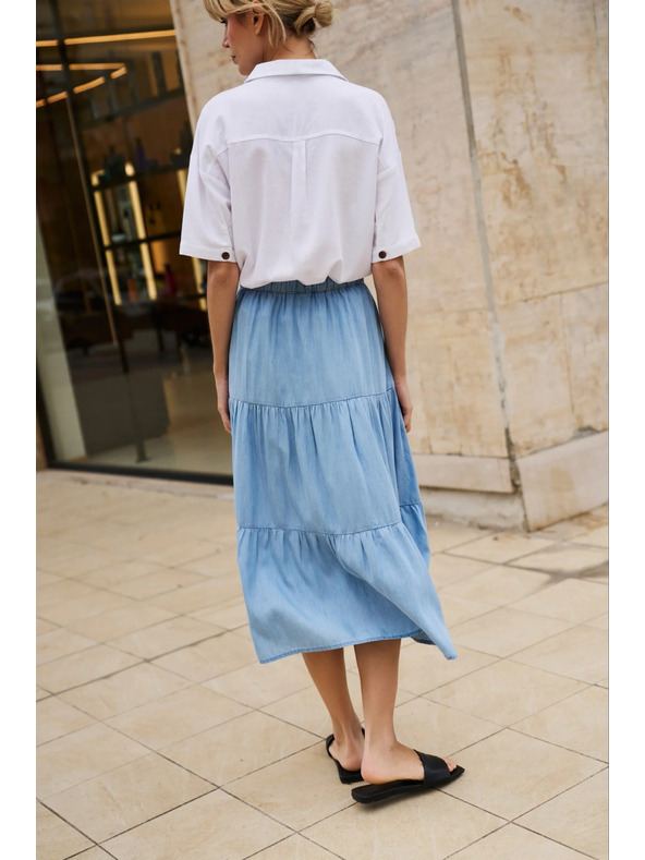 Moodo Světle modrá dámská sukně Moodo