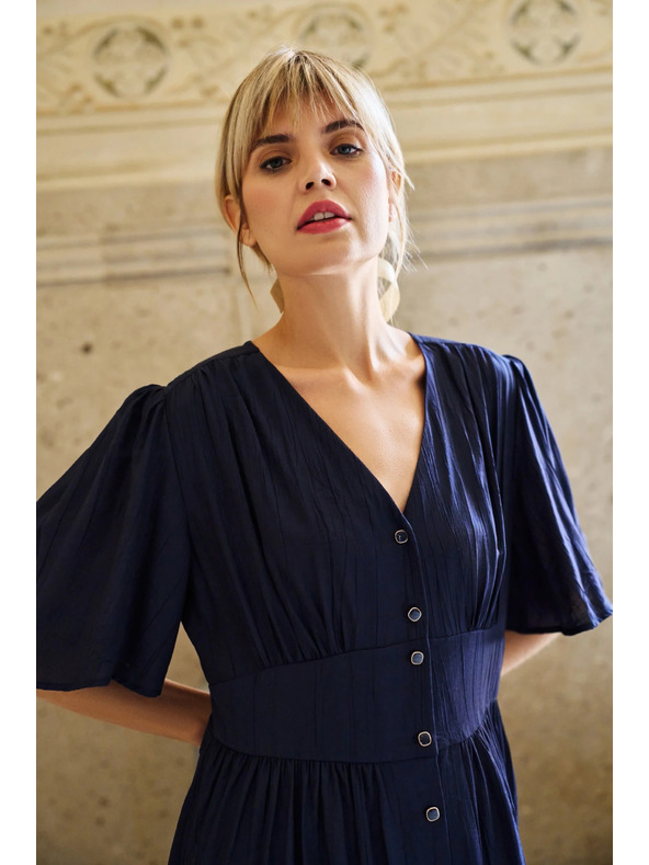 Moodo Tmavě modré dámské šaty Moodo