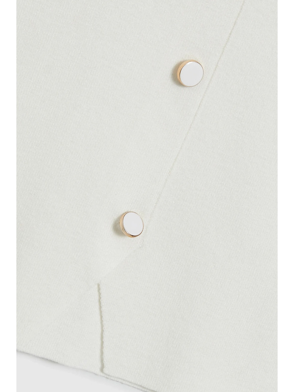 Moodo Bílé dámské tílko s knoflíky Moodo