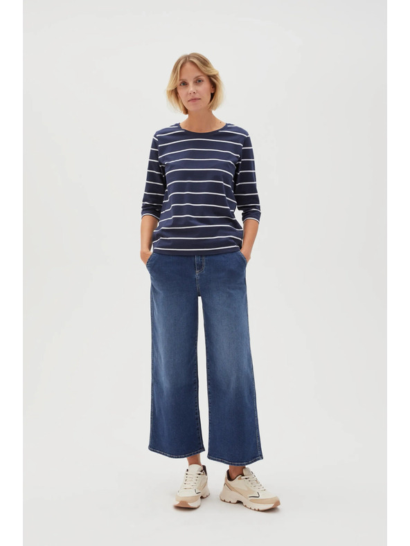 Moodo Tmavě modré dámské tričko s dlouhým rukávem Moodo