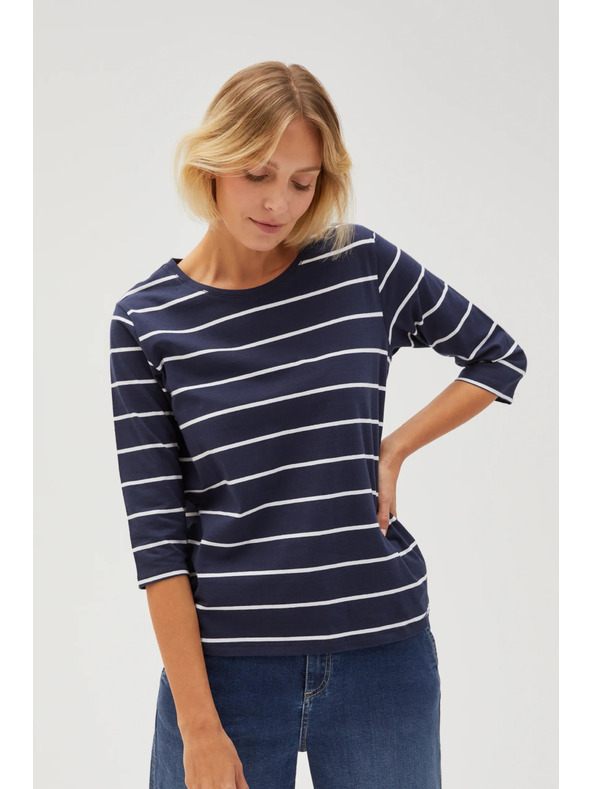 Moodo Tmavě modré dámské tričko s dlouhým rukávem Moodo