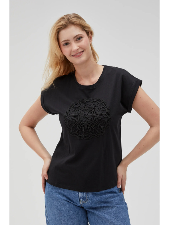 Moodo Černé dámské tričko Moodo