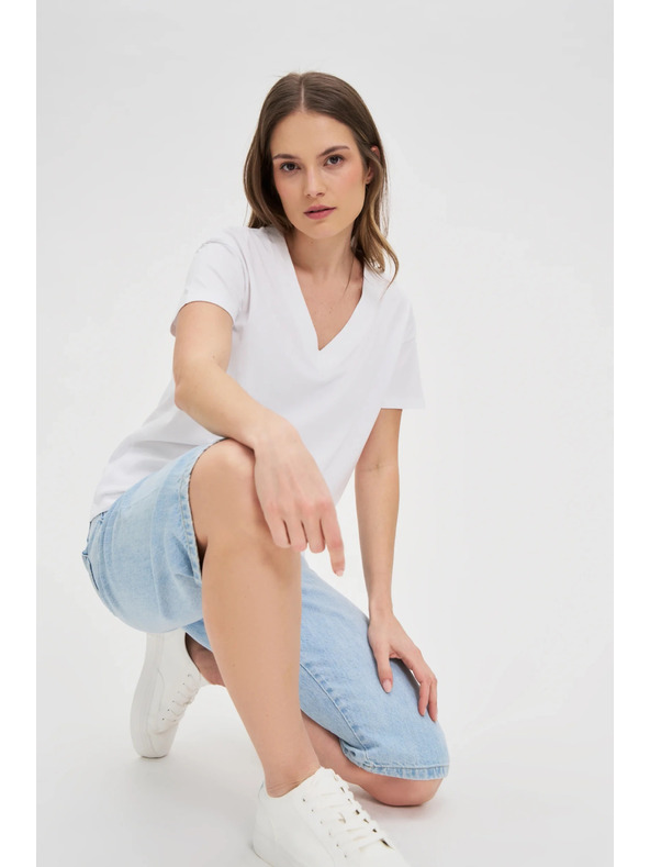 Moodo Bílé dámské tričko Moodo