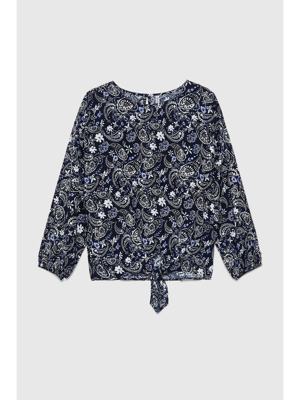 Moodo Tmavě modrá vzorovaná dámská halenka