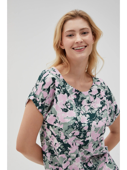 Moodo Růžová dámská halenka se zavazováním