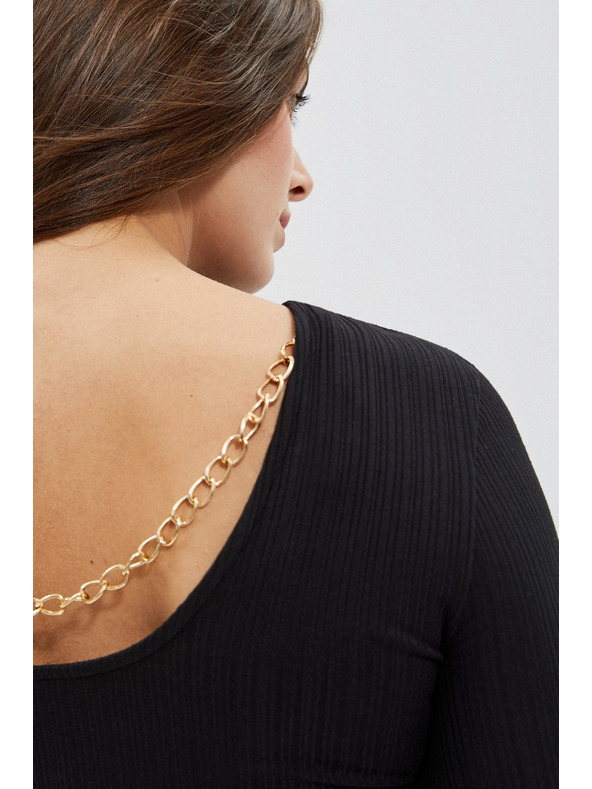 Moodo Černé dámské triko s dlouhým rukávem