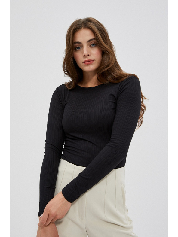 Moodo Černé dámské triko s dlouhým rukávem