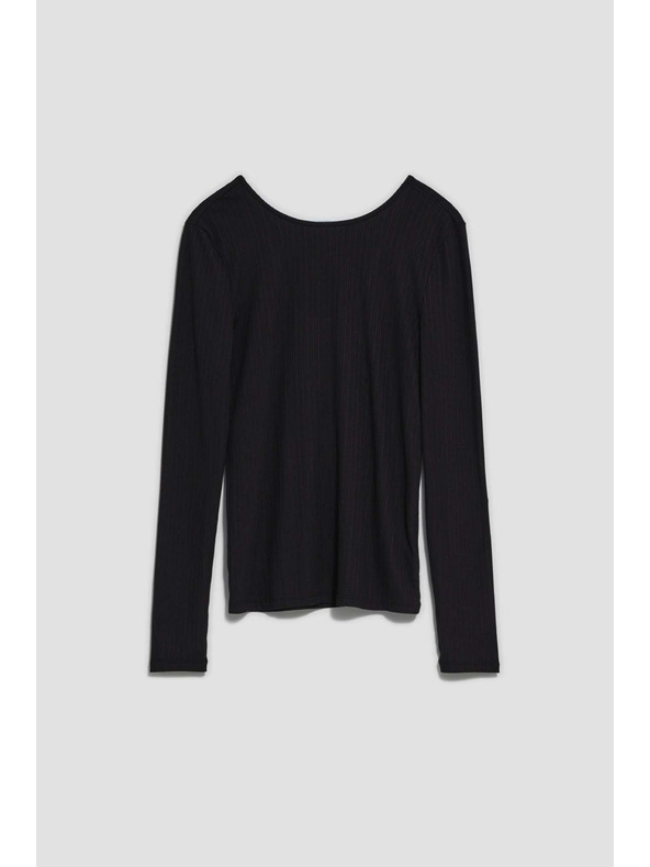 Moodo Černé dámské triko s dlouhým rukávem