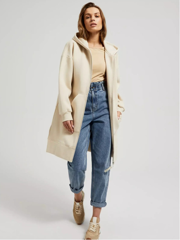 Moodo Béžová dlouhá bunda