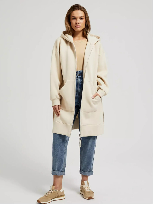 Moodo Béžová dlouhá bunda