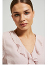 Moodo Růžová dámská halenka s volány