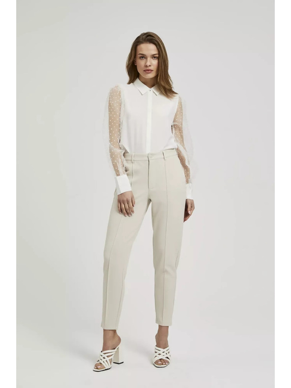 Moodo Bílá košile s průhlednými rukávy