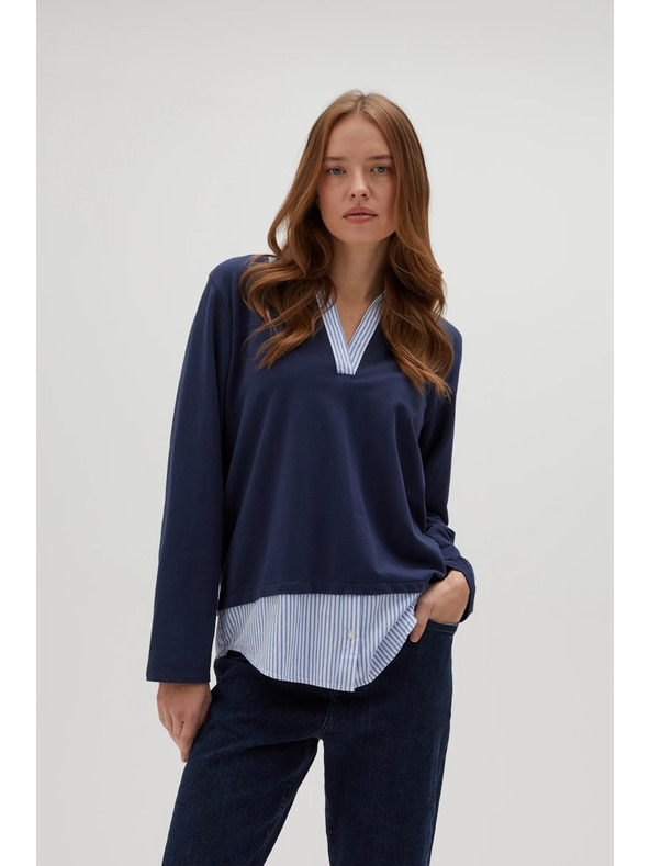 Moodo Tmavě modrá dámská mikina