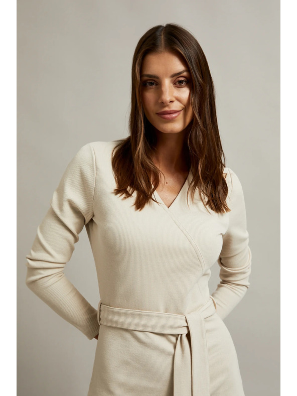 Moodo Světle béžové dámské šaty