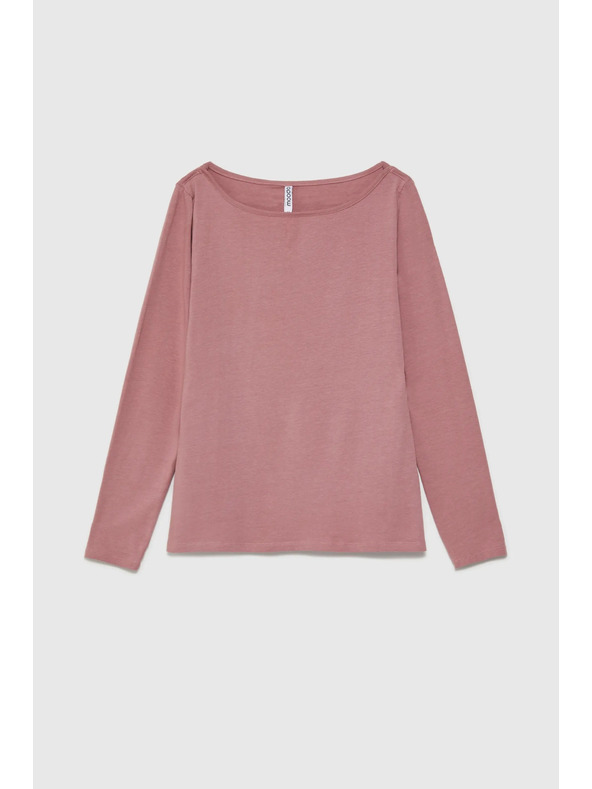 Moodo Dusty růžové dámské tričko s dlouhým rukávem