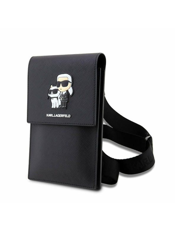 Karl Lagerfeld Karl Lagerfeld Saffiano Metal Logo NFT Taška na Telefon Black
