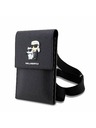 Karl Lagerfeld Karl Lagerfeld Saffiano Metal Logo NFT Taška na Telefon Black