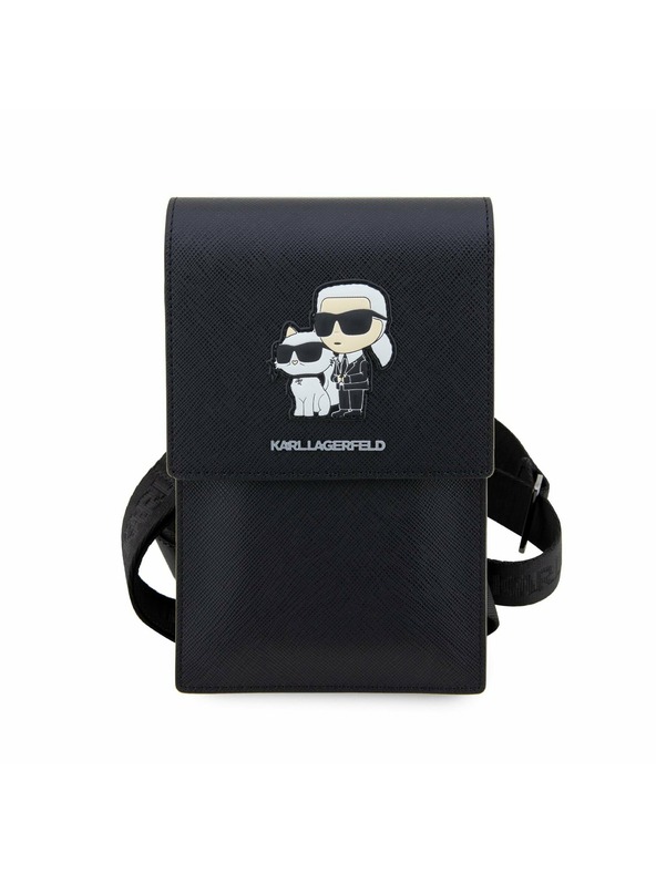 Karl Lagerfeld Karl Lagerfeld Saffiano Metal Logo NFT Taška na Telefon Black