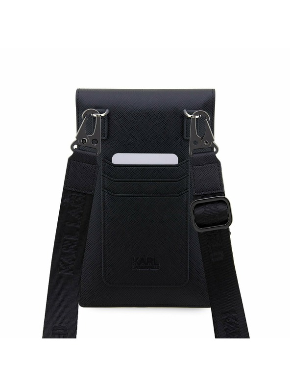 Karl Lagerfeld Karl Lagerfeld Saffiano Metal Logo NFT Taška na Telefon Black