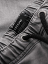Ombre Clothing Pánské džínové kraťasy s ozdobným prošíváním - světle šedé