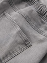 Ombre Clothing Pánské džínové kraťasy s ozdobným prošíváním - světle šedé