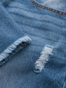 Ombre Clothing Pánské džínové kraťasy s dírami a trhlinami - modré