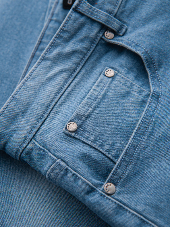 Ombre Clothing Pánské džínové šortky s ohrnutou nohavicí - modré