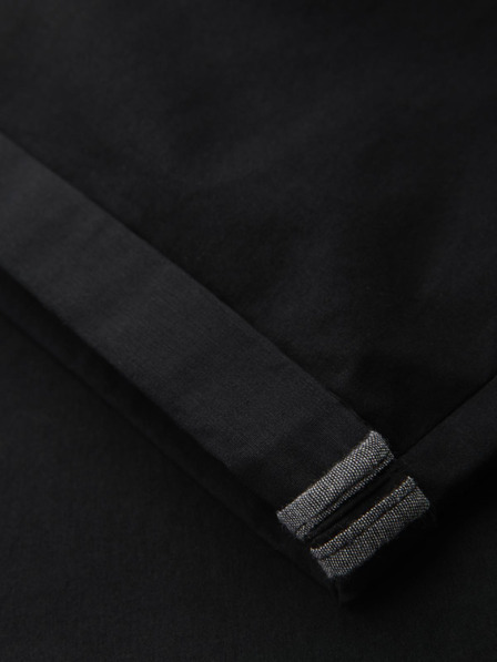 Ombre Clothing Pánské klasické chino šortky s ohrnutou nohavicí - černé