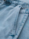 Ombre Clothing Pánské krátké džínové šortky s ozdobným prošíváním - světle modré