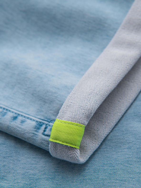 Ombre Clothing Pánské krátké džínové šortky s ozdobným prošíváním - světle modré