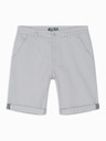 Ombre Clothing Pánské klasické chino šortky s ohrnutou nohavicí - šedé