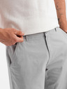 Ombre Clothing Pánské klasické chino šortky s ohrnutou nohavicí - šedé