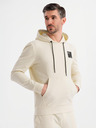 Ombre Clothing Pánská mikina s kapucí + tepláky - krémová