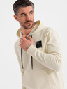 Ombre Clothing Pánská mikina s kapucí + tepláky - krémová