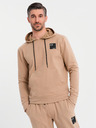 Ombre Clothing Pánská mikina s kapucí + tepláky - hnědá