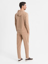 Ombre Clothing Pánská mikina s kapucí + tepláky - hnědá