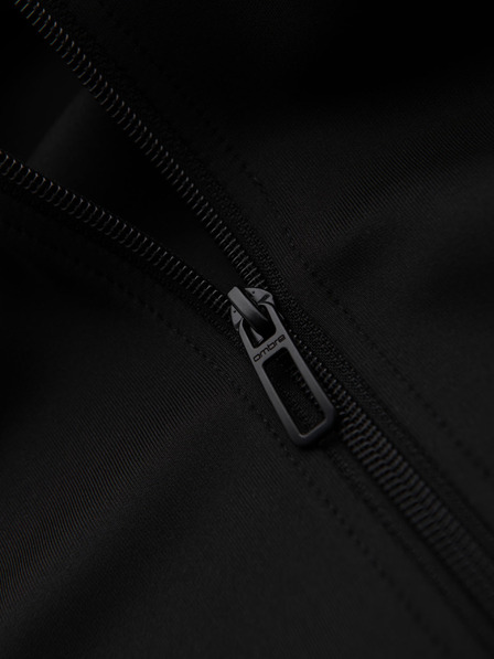 Ombre Clothing Pánská mikina na zip s kapucí a lemováním - černá