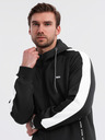 Ombre Clothing Pánská mikina na zip s kapucí a lemováním - černá