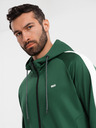 Ombre Clothing Pánská rozepínací mikina s kapucí a lemováním - tmavě zelená