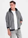 Ombre Clothing Pánská měkce strukturovaná mikina s kapucí - černá