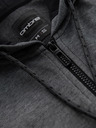 Ombre Clothing Pánská měkce strukturovaná mikina s kapucí - černá